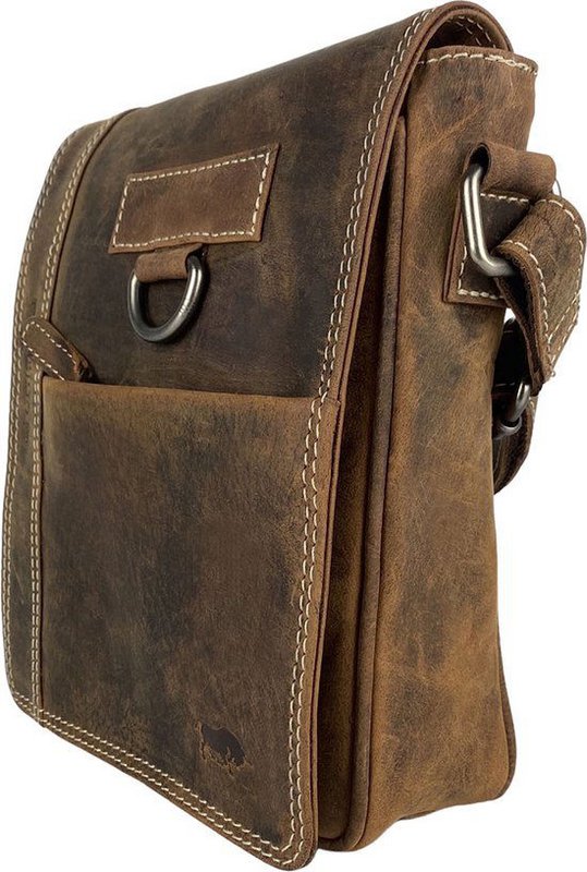 Cognac -colorowana skórzana torba na ramię z Arrigo - wszechstronna torba crossbody