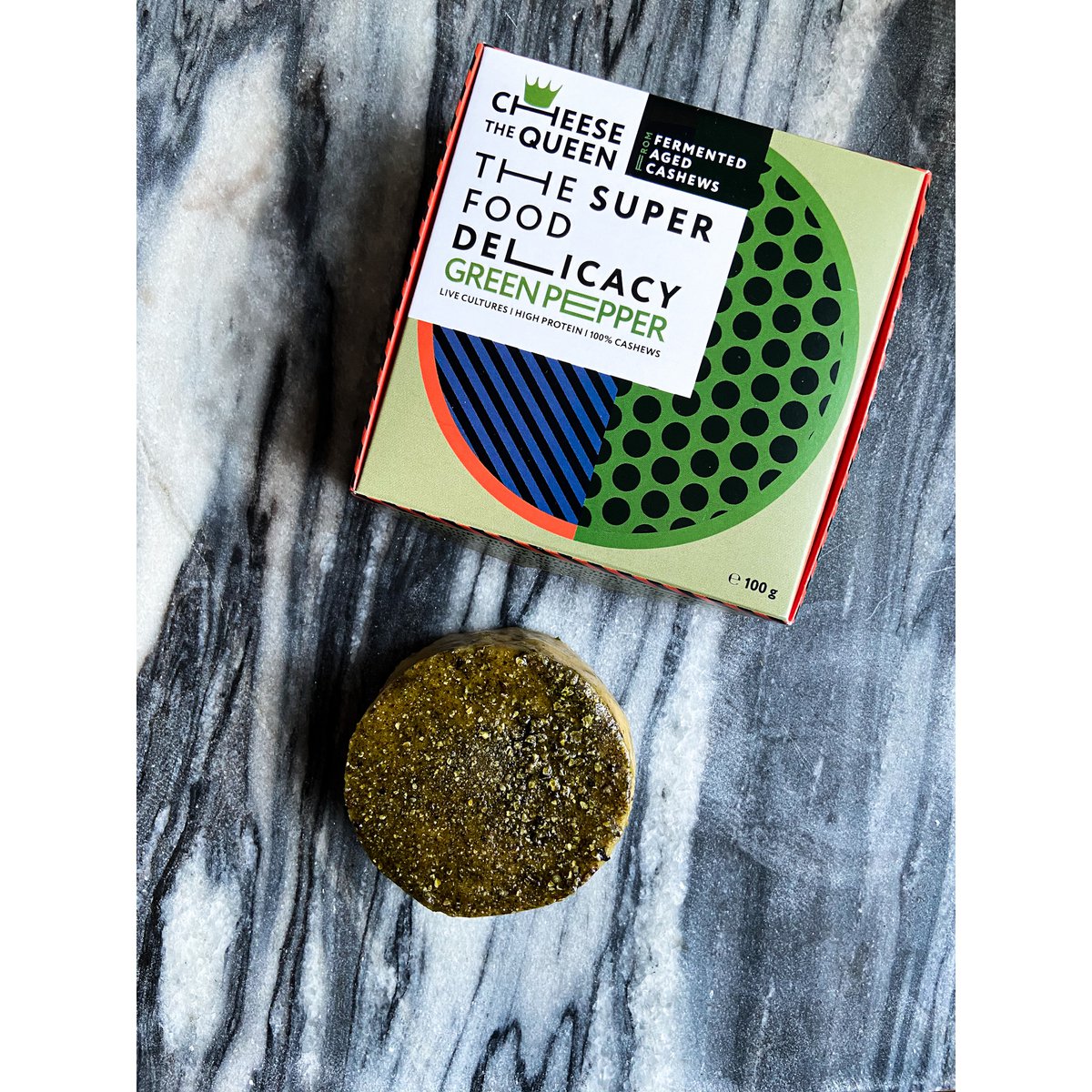 Queso la Reina "Pimiento Verde" Manjar Envejecido de anacardos fermentados