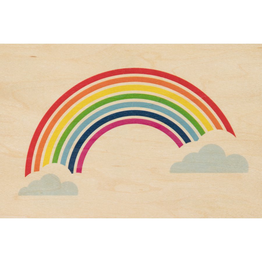 Miami rainbow wooden postcard