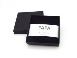Morse code armband Papa sneeuwvlok obsidiaan