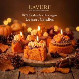 LAVURI Pittige Pompoen Dessertkaarsentaartset – 6 + 1