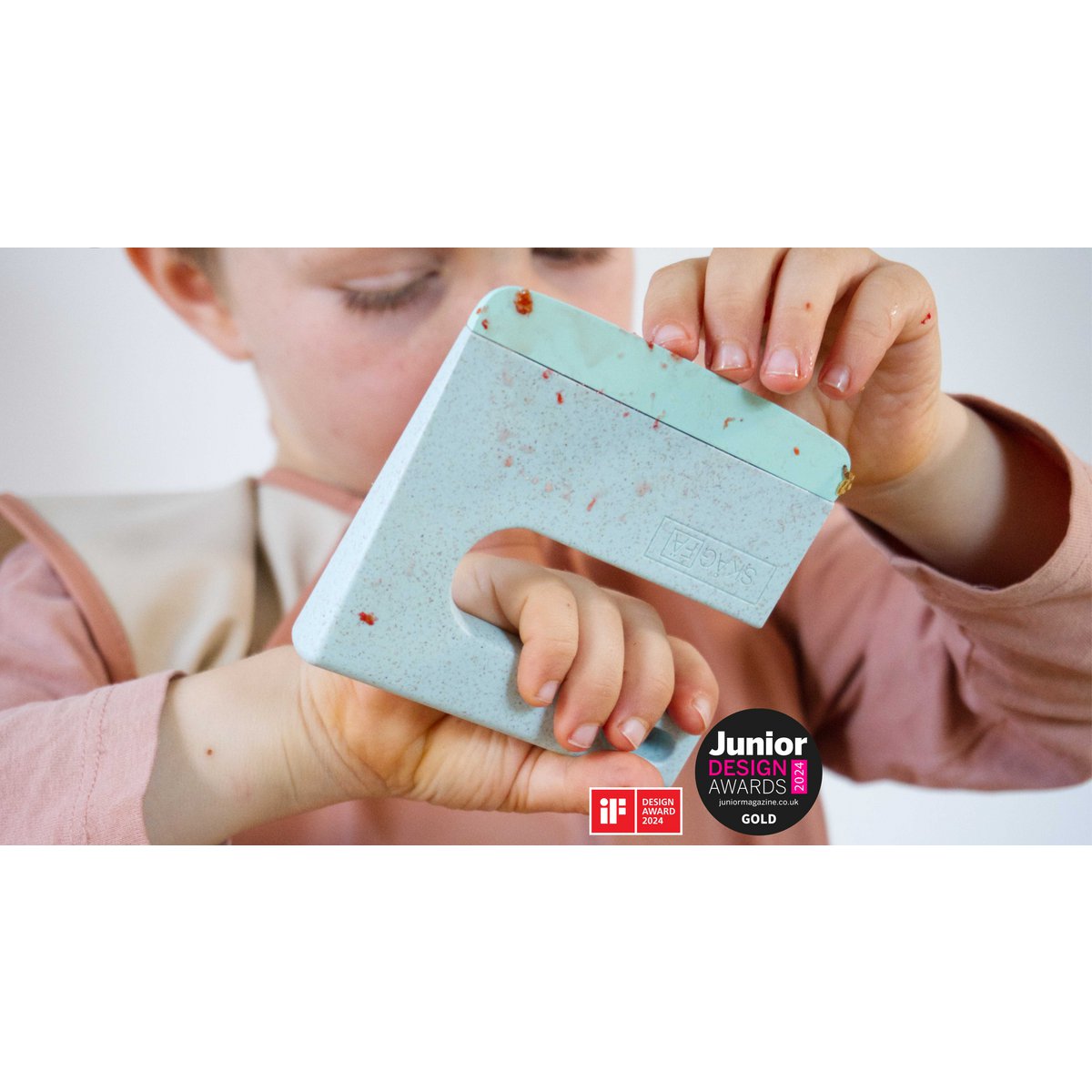 KLYV Kindersicheres Messer Aqua.