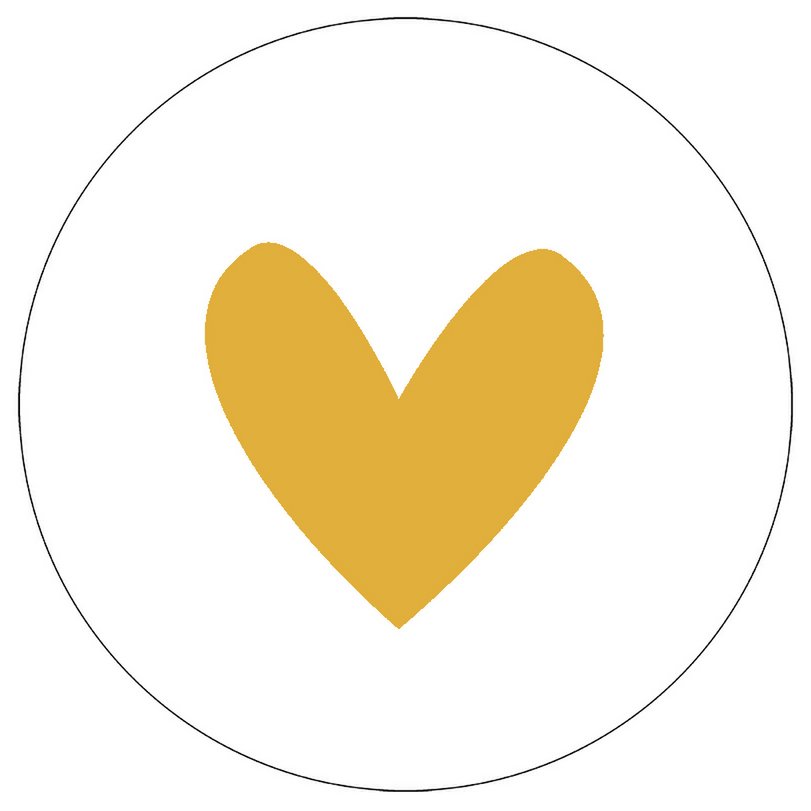 Wall circle heart mustard yellow