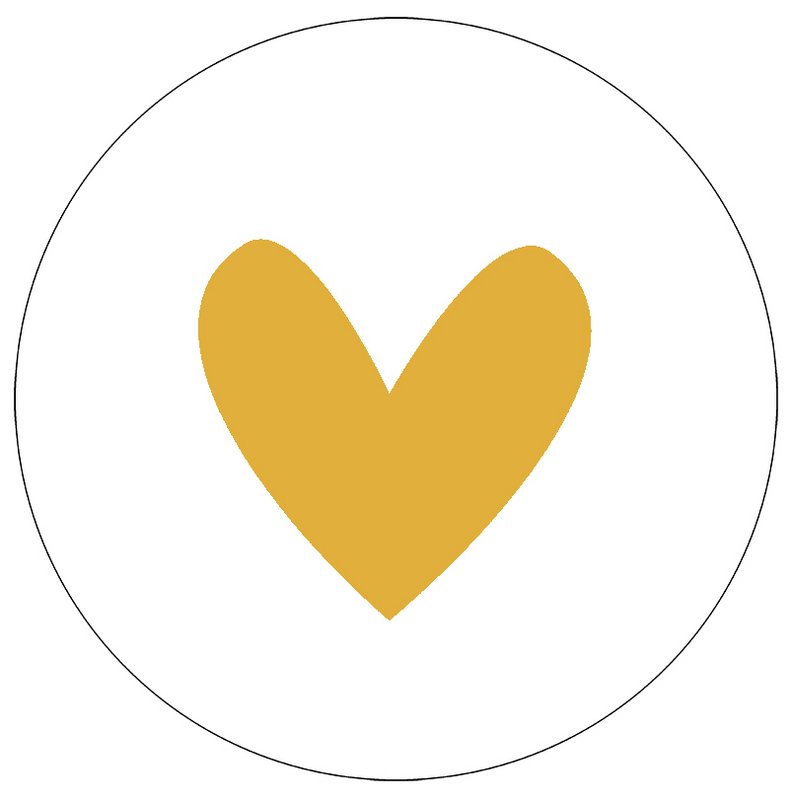 Wall circle heart mustard yellow