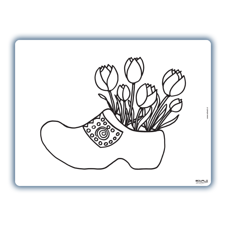 Recolorable place mat Tulips in Clog