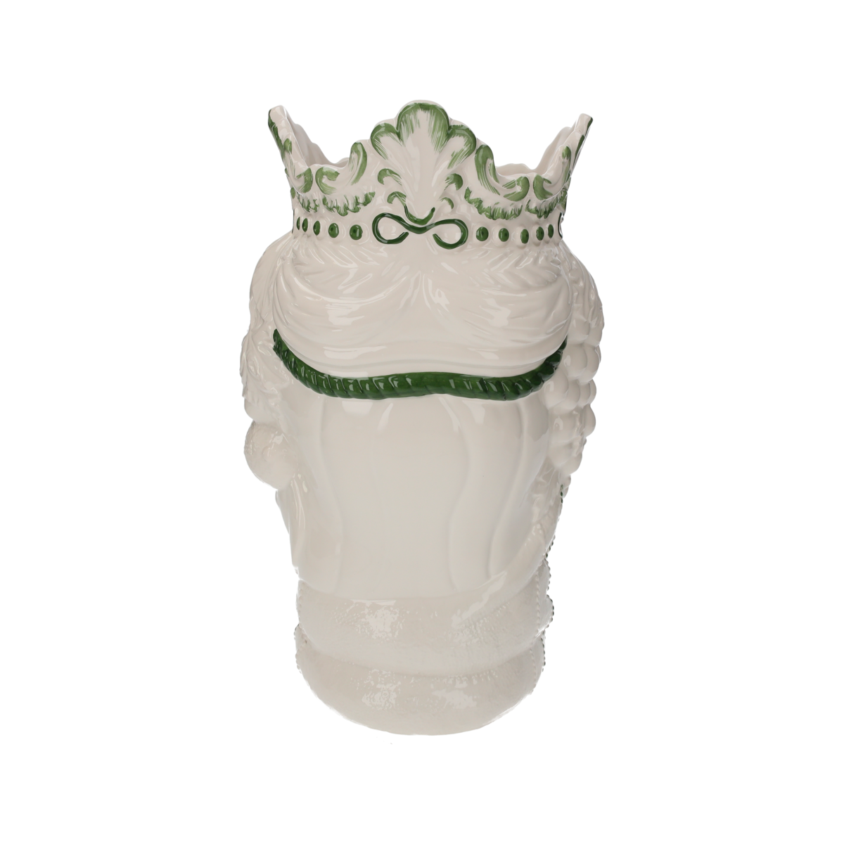 Grüne Keramikprinzessin, hergestellt in Italien, H 38 x Ø 22 cm