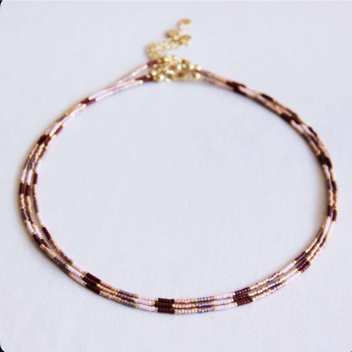 Miyuki ketting - Gouden gloed nude tinten