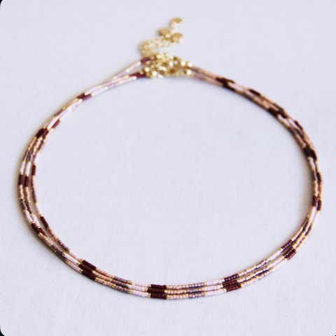 Miyuki ketting - Gouden gloed nude tinten