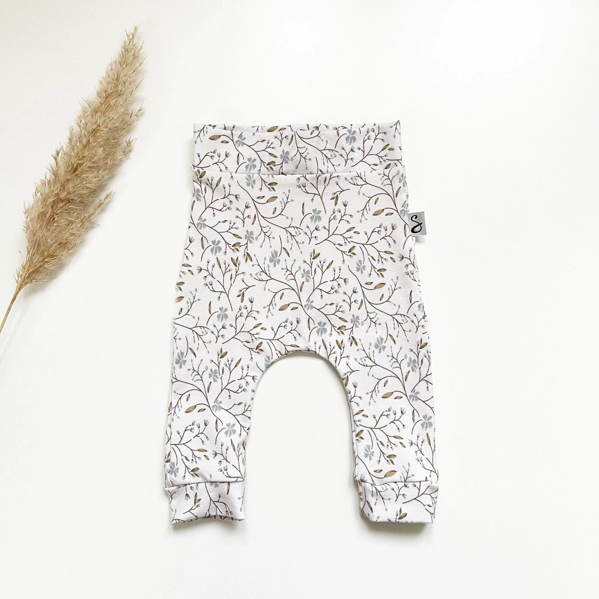 Broek Flowers Khaki - Bleu