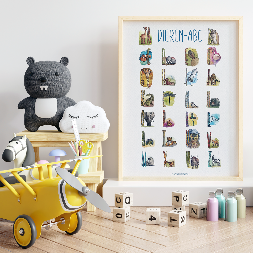 Dieren ABC plakat A3