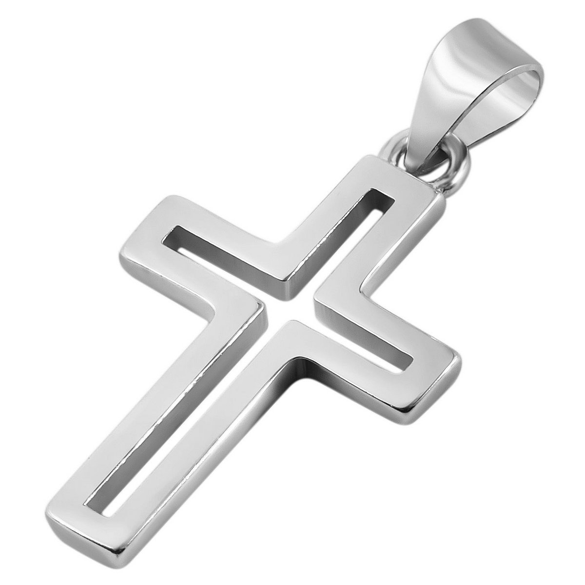 "Masih" 925/- echt zilveren kruishanger, 925/gerhodineerd (zonder ketting)