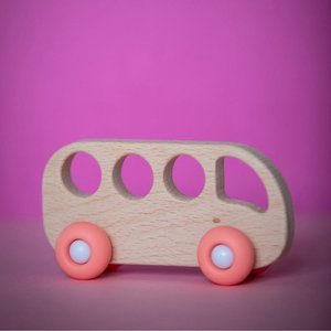 Holzspielzeug - Holz- und Silikonbus