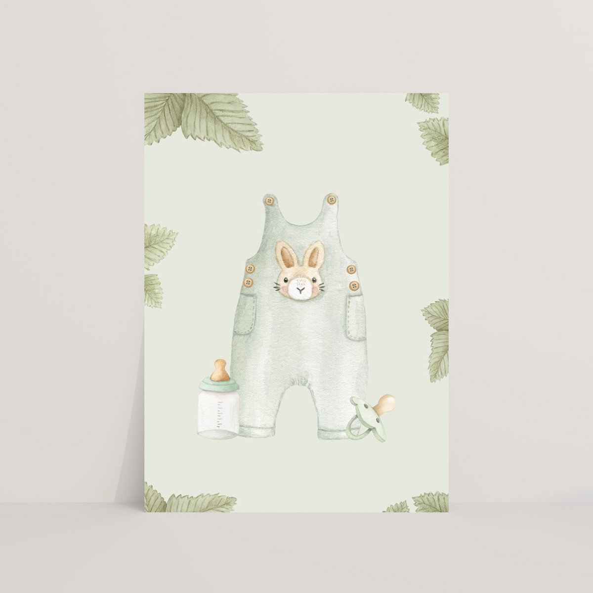 Ansichtkaart baby groen
