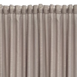 Cortina translúcida confeccionada cinta multifunción (cinta fruncidora o pasabarras). Visillos de calidad fabricados con materiales reciclados. Color gris. Cortinas para salón, dormitorio y cocina.