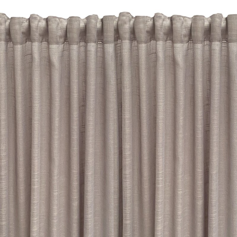 Cortina translúcida confeccionada cinta multifunción (cinta fruncidora o pasabarras). Visillos de calidad fabricados con materiales reciclados. Color gris. Cortinas para salón, dormitorio y cocina.
