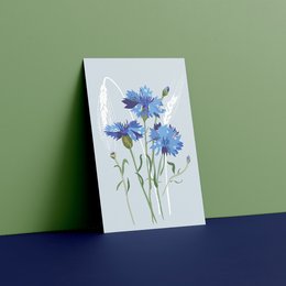 Cartolina floreale - Fiordaliso