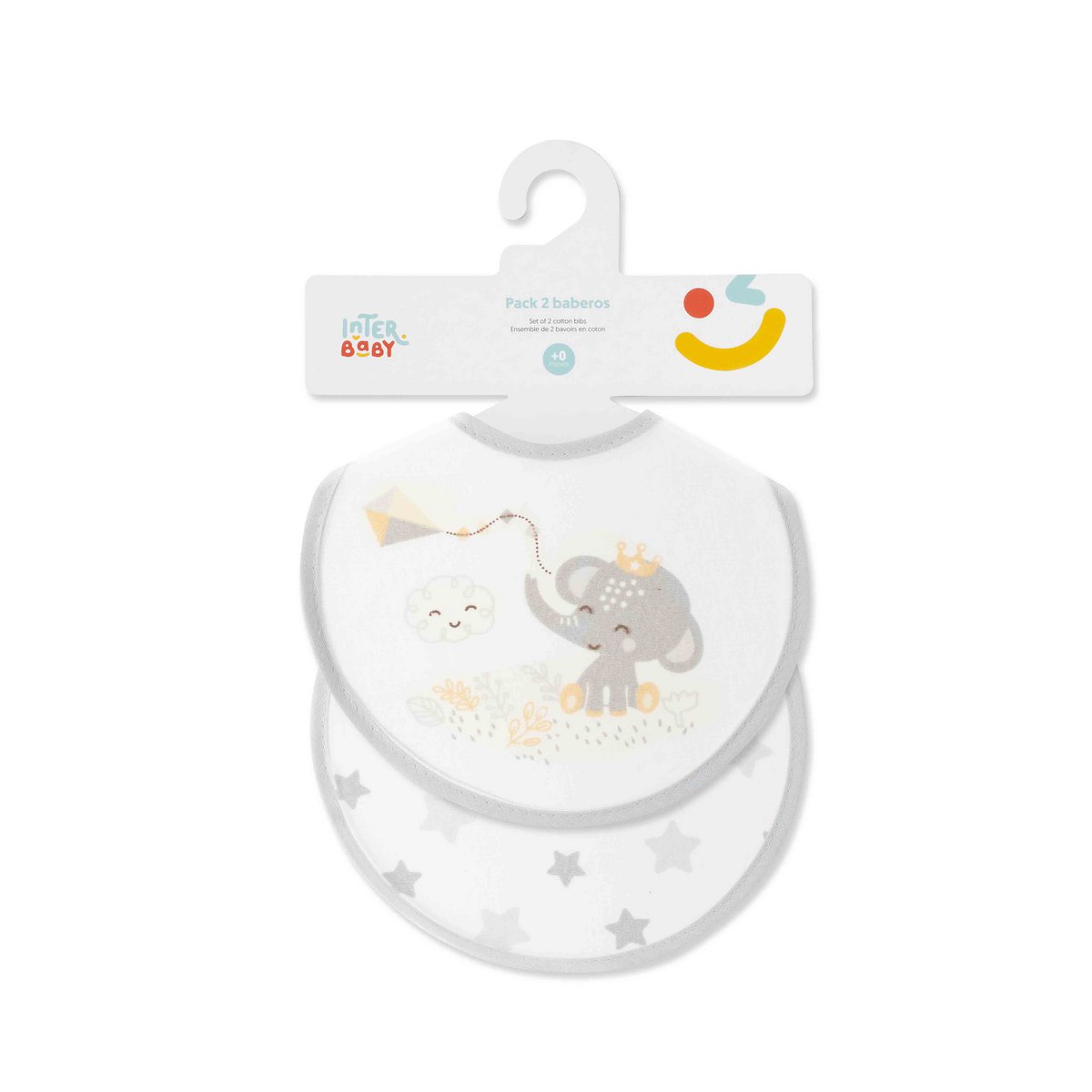 PACK 2 BIBS - 20X20 - CACHIRULO ESTRELLAS - GRAY