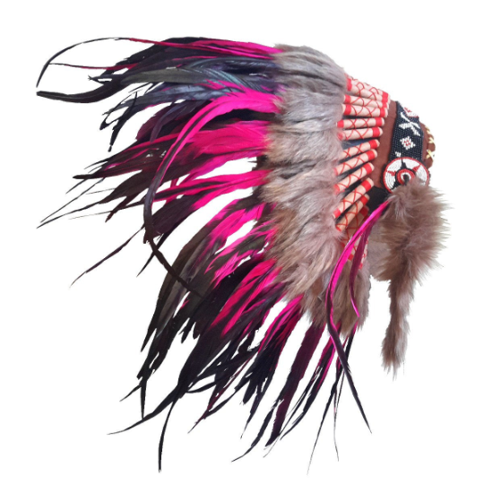 Indian headdress pink / red