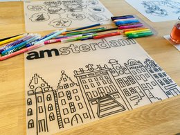 Genfarverbart dækkeserviet Holland huser amsterdam