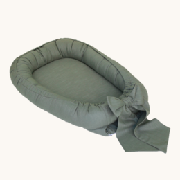 Leinen-Babynest mit Schleife (7 Farben)