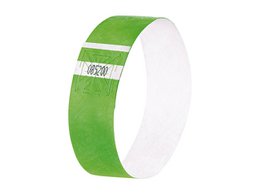 Bracelets événementiels Sigel super soft 255x25mm vert fluo 120 pcs. y compris étiquettes