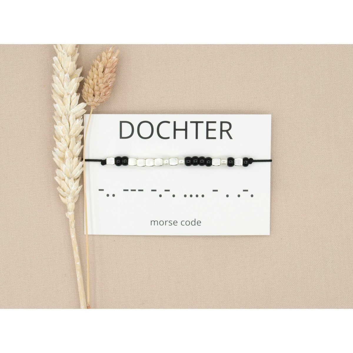 Morse code armband Dochter (zilver,rosé goud,goud)