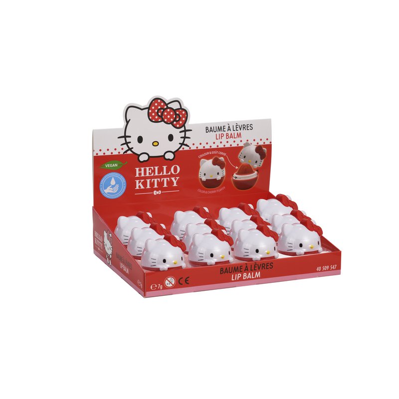 Hello Kitty, Baume à Lèvres, Soin des Lèvres, Parfumés, Goûts, Fraise, Hydratation, Enfants, Vegan, 7g, TAKE CARE