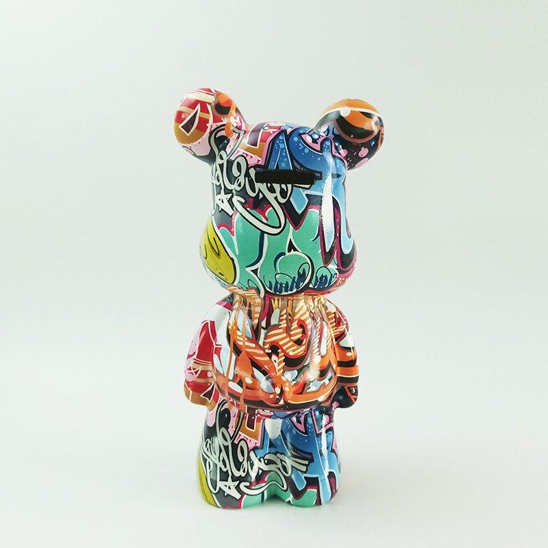 polyresin bear bank colorful