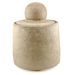 Aardewerk potje met deksel beige