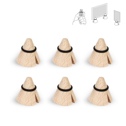 Assortiment van 24 houten fotoclips - zwart