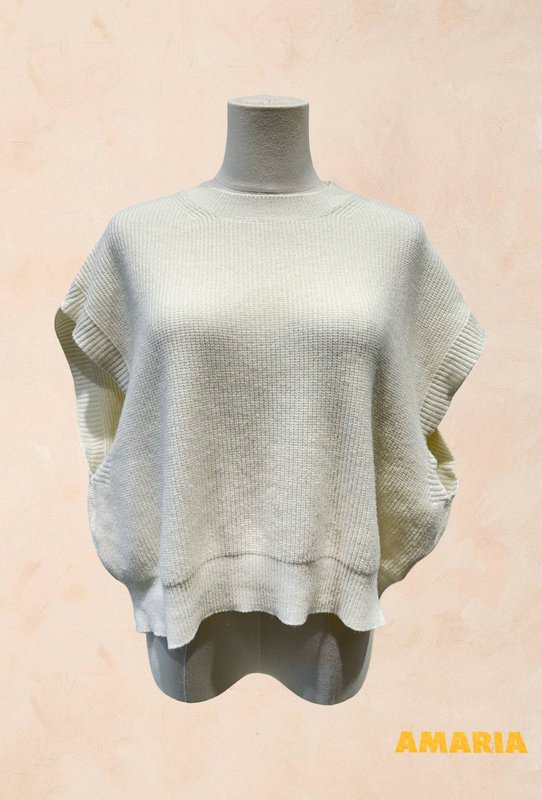 Oversized ærmeløs striktrøje – VISCOSE – 22005