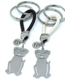 leren sleutelhanger hond of poes