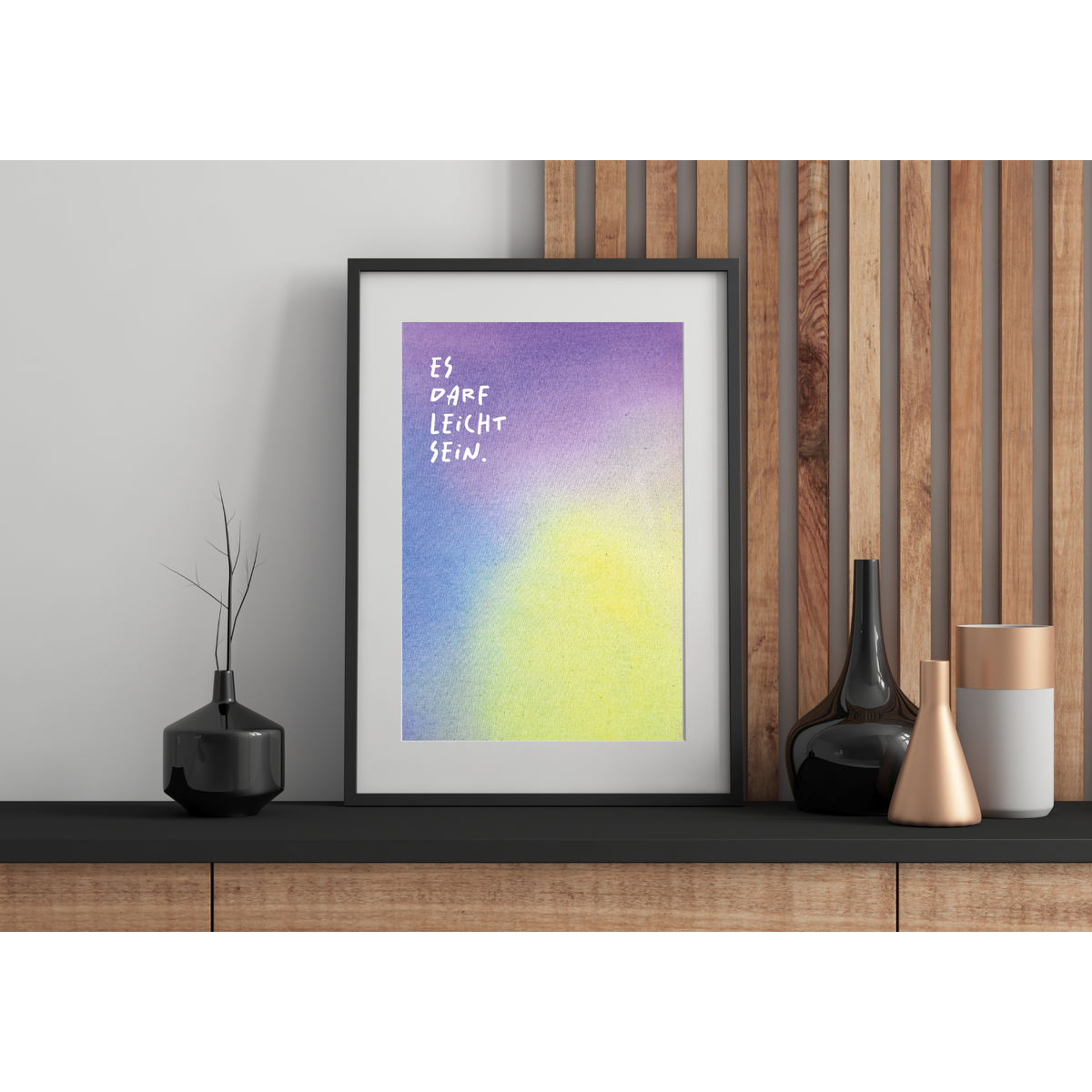 Obraz artystyczny „To może być łatwe”. – Wzór gradientowy, 21×30 cm, papier makulaturowy