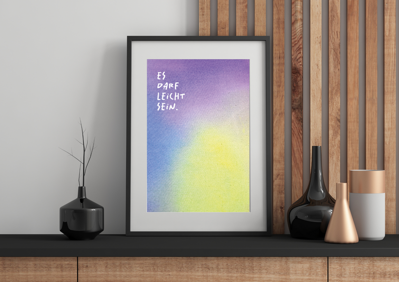 Obraz artystyczny „To może być łatwe”. – Wzór gradientowy, 21×30 cm, papier makulaturowy