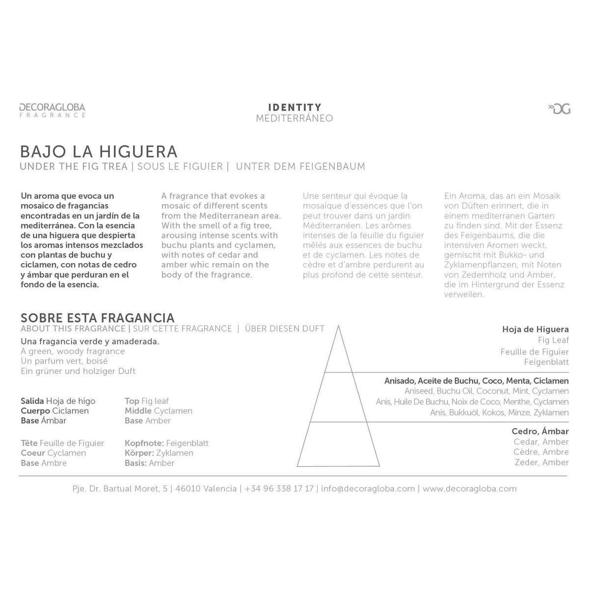Scented Sticks Mikado Diffuser | Fig tree fragrance | Bajo la Higuera | 250ml/8.45 fl.oz
