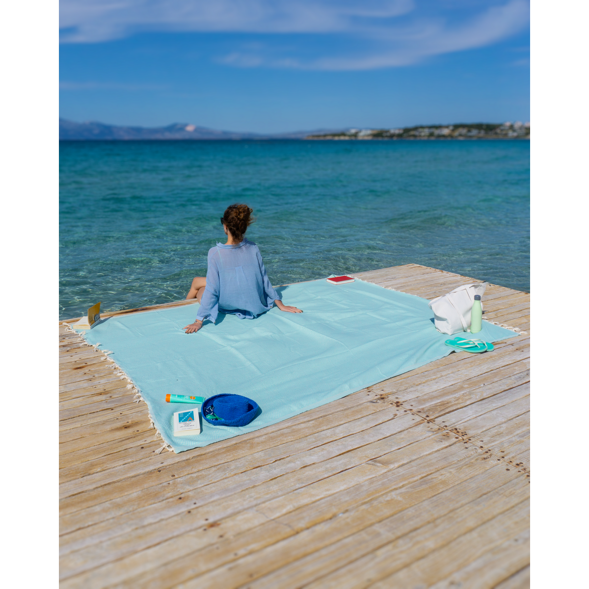 ATOM XXL Oversized Katoenen Strandlaken – 200x250 cm – Sneldrogende Handdoek – Mintgroen