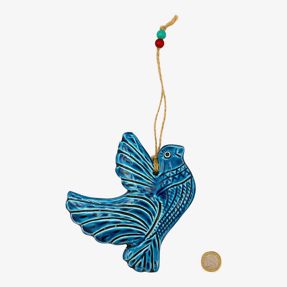 Decoración de la pared de cerámica - Avuelo - Azul claro - 14x13x2cm