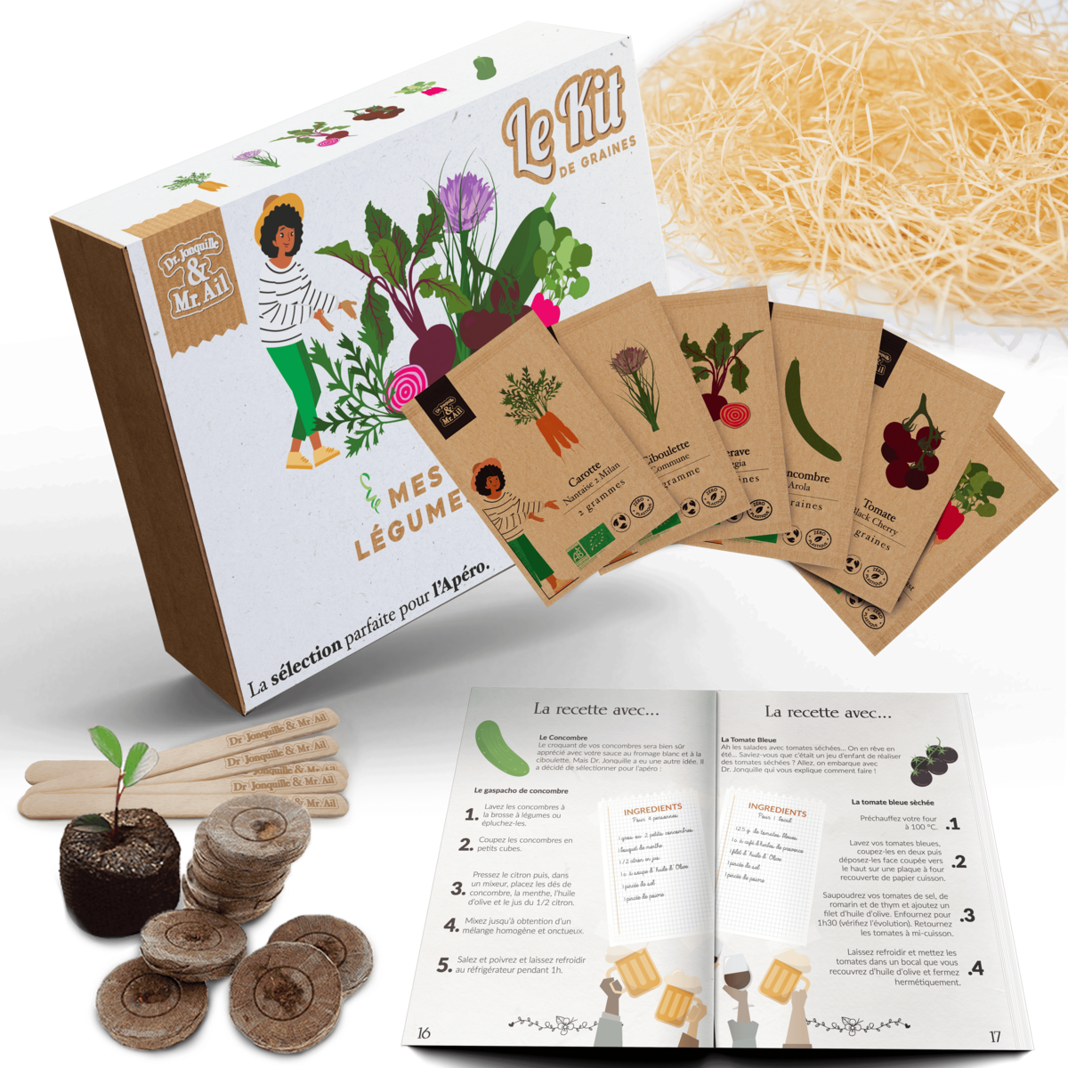 Mes P'tits Légumes Apéro - Thematisch tuinierpakket - Creatief pakket - DIY - Kerstcadeau