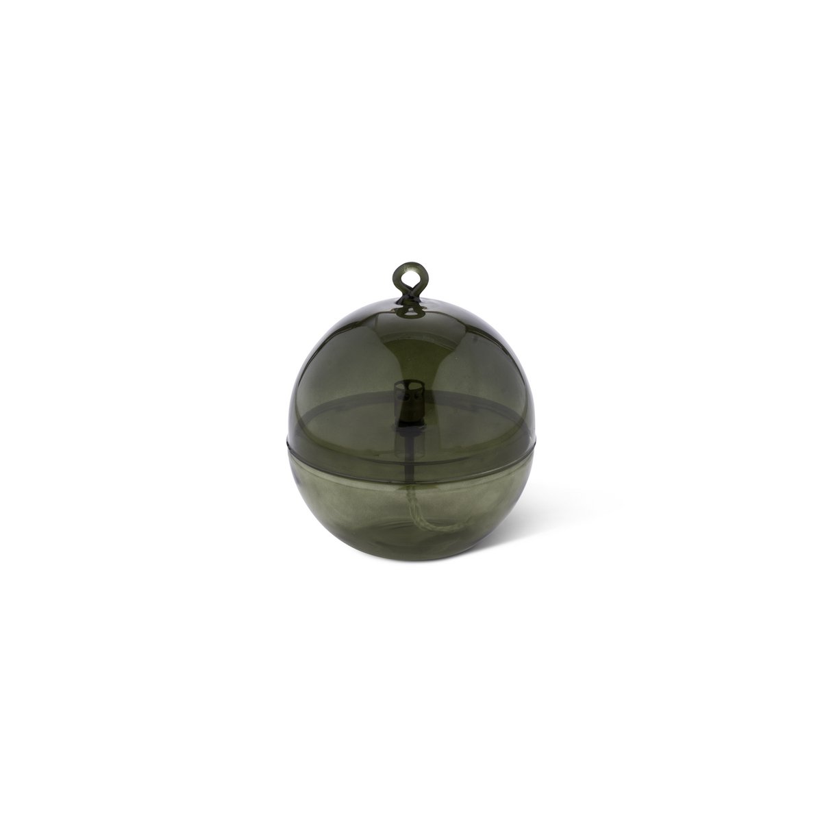 Olielamp Round cover green brass L