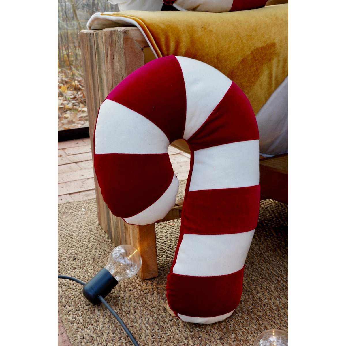 Kerstpatchworkkussen "Red Lollipop", het beste cadeau voor feestdagen