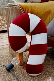 Kerstpatchworkkussen "Red Lollipop", het beste cadeau voor feestdagen