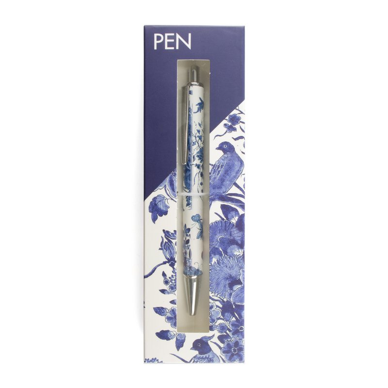 Stylo bille dans coffret, oiseau bleu de Delft