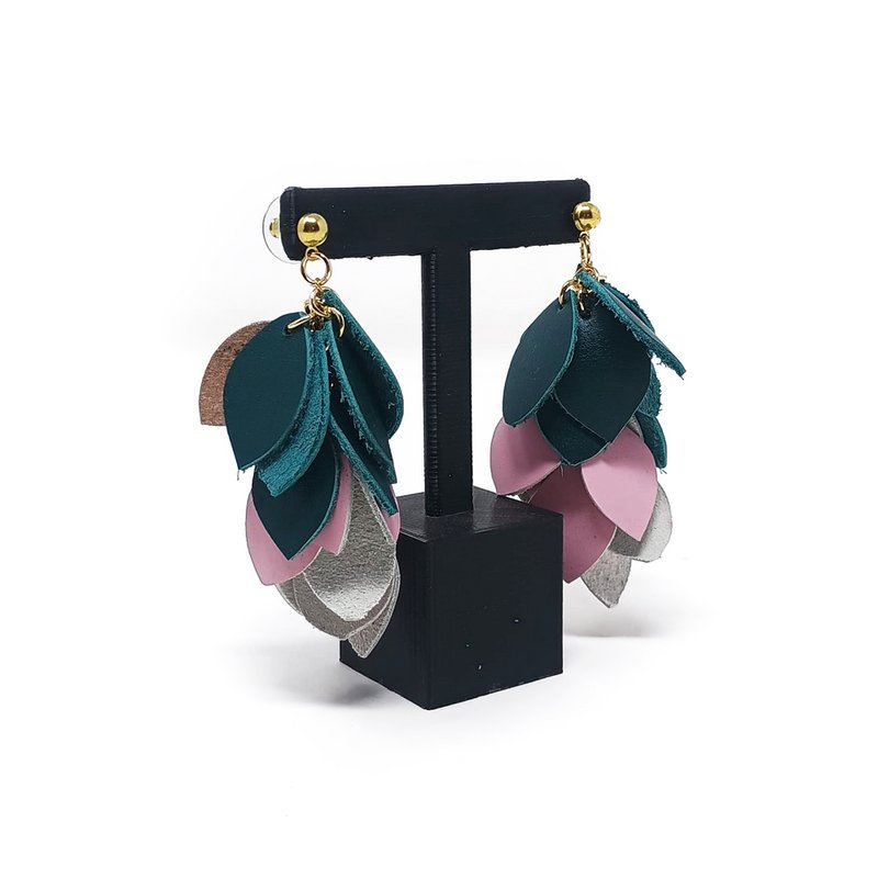 Dark green and pink