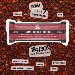 Dark Chili Kick Premium rohe glutenfreie Proteinbange 30% - mygreektastaste - 60gr