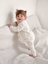 Cardigan Little Chiq Baby beige traforato