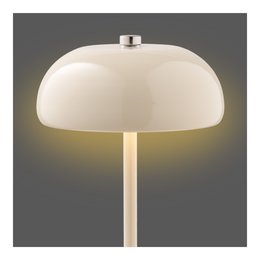 Margate Tafellamp, metaal, oplaadbaar, beige, ø13 cm