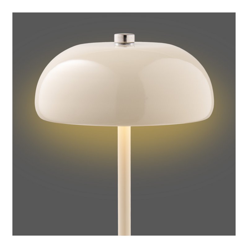 Margate Tafellamp, metaal, oplaadbaar, beige, ø13 cm