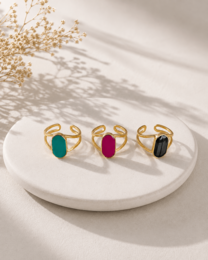 Iconic - Anello artigianale in acciaio placcato oro 18K – Made in Italy