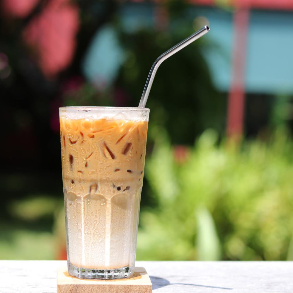 CURVED stainless steel straw