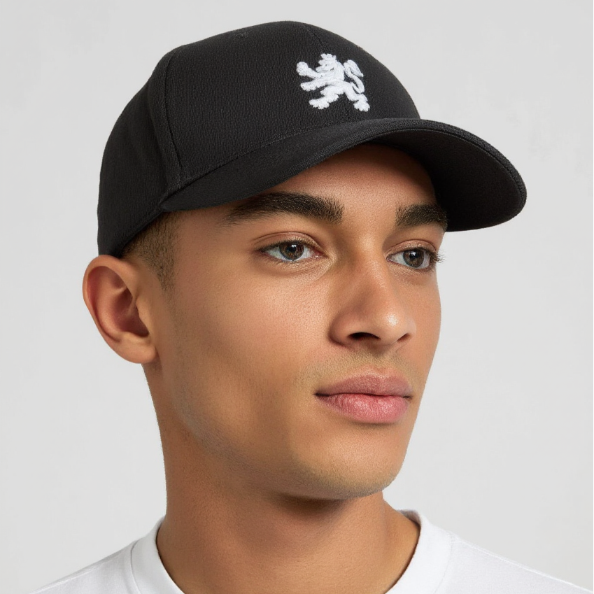 Gorra de béisbol O.Leo - Negro - León blanco - Unisex